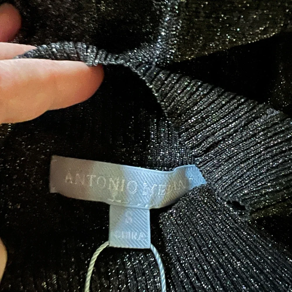 Antonio Melani Silver Lurex Pleaded Sweater Midi Dress - Picture 10 of 11